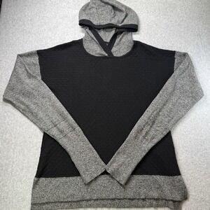 Smartwool Women's Hoodie Small Black Gray‎ Long Sleeve Wool Blend Pullover